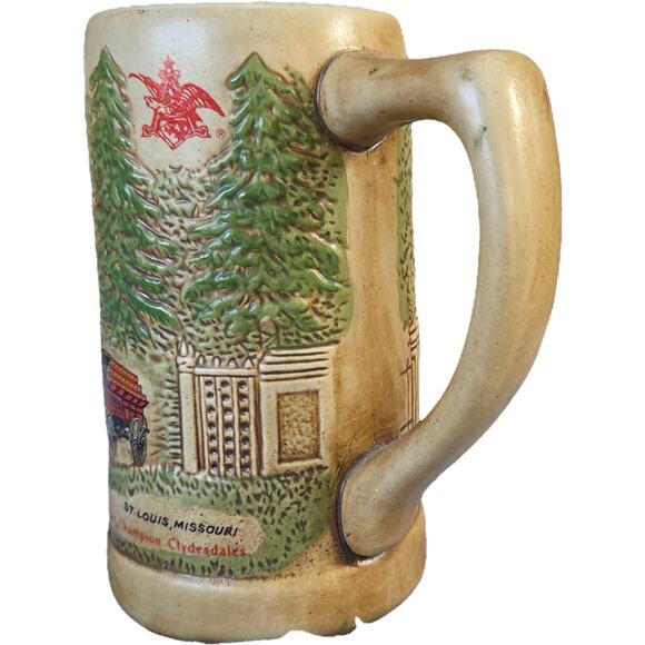 Vtg 1976 Budweiser Champion Clydesdales Horse Holiday Stein EUC - Picture 5 of 10